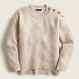 NWT • J. Crew • Button-shoulder heathered crewneck sweater • Sz XS